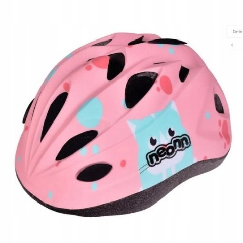 KASK ROWEROWY DZIECIĘCY NEON S 48-52 RÓŻOWY KOTEK