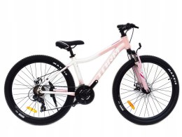 ROWER 26 STORM MTB ALUMINIOWY QUEEN 15''HAMULCE TARCZOWE BIAŁO-RÓŻOWY