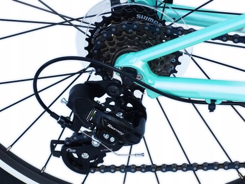 ROWER 24 QUEEN MTB AMORTYZOWANY SHIMANO ALUMINIUM BIAŁY TURKUS
