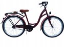 ROWER 26 STORM 1-BIEGOWY bordowy AMSTERDAM velostell zwykła damka