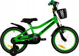 ROWER DZIECIĘCY 16 KARBON COMET LIMONKOWY ODKRĘCANE KÓŁKA BOCZNE ZIELONY