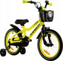 ROWER DZIECIĘCY 16 KARBON COMET LIMONKOWY ODKRĘCANE KÓŁKA BOCZNE ŻÓŁTY