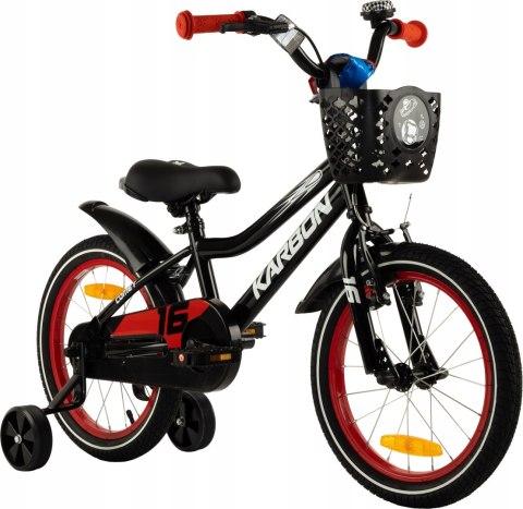 ROWER DZIECIĘCY 16 KARBON COMET ODKRĘCANE KÓŁKA BOCZNE CZARNY