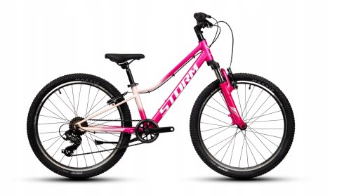 ROWER 24 QUEEN MTB AMORTYZOWANY SHIMANO ALUMINIUM RÓŻOWO RÓŻOWY