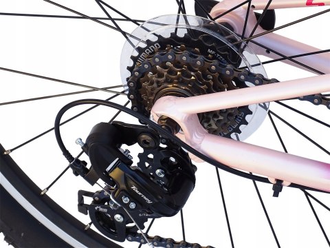 ROWER 24 QUEEN MTB AMORTYZOWANY SHIMANO ALUMINIUM RÓŻOWO RÓŻOWY