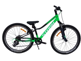 ROWER 24 RACER MTB AMORTYZOWANY SHIMANO ALUMINIUM ZIELONO-CZARNY